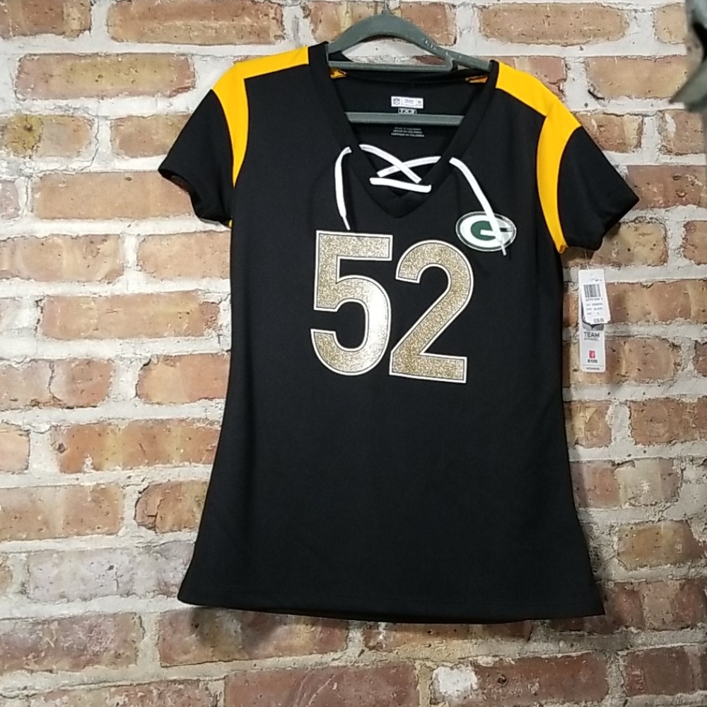 🌲NFL packer womens Matthew's black shirt NWT sz S
